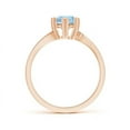 thumbnail image 2 of ANGARA Natural Heart Prong-Set Round Aquamarine Solitaire Engagement Ring in 14K Rose Gold for Women (Size-6mm) | March Birthstone, Anniversary, Jewelry Gift for Women | Natural Aquamarine Ring, 2 of 8