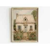 Vintage Stone House Print, Stone House Cottage Painting, French Countryside Art, Rustic Farmhouse Wall Decor, Country Cottage Art Wall Art, Modern Wall Decor, 8x12 UNFRAMED