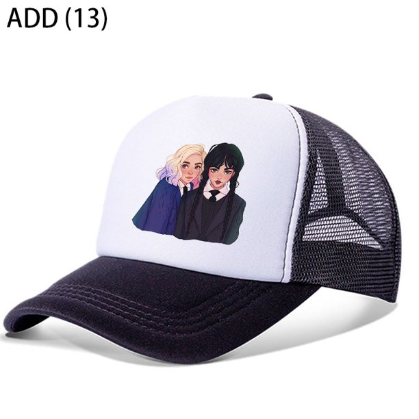 Addams-gorra de béisbol con visera para niña, sombrero con estampado de Anime, moda informal, regalo Fivean unisex