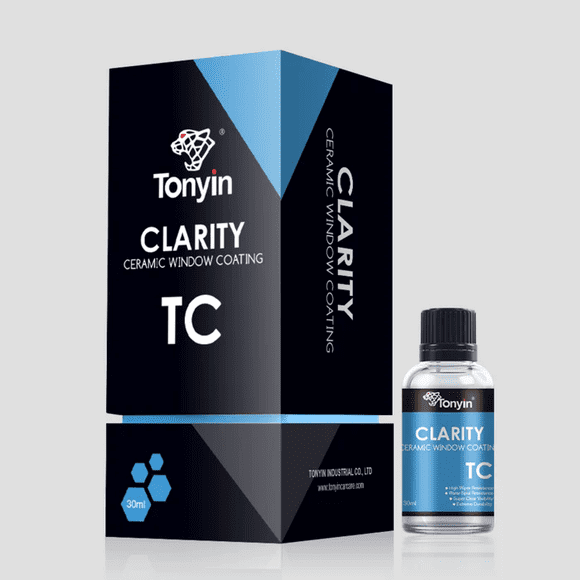 Tonyin Recubrimiento Cerámico para Vidrios Clarity TC 30ml | Tratamiento Hidrofóbico Anti Lluvia | Mayor Visibilidad y Seguridad | Para Parabrisas y Cristales