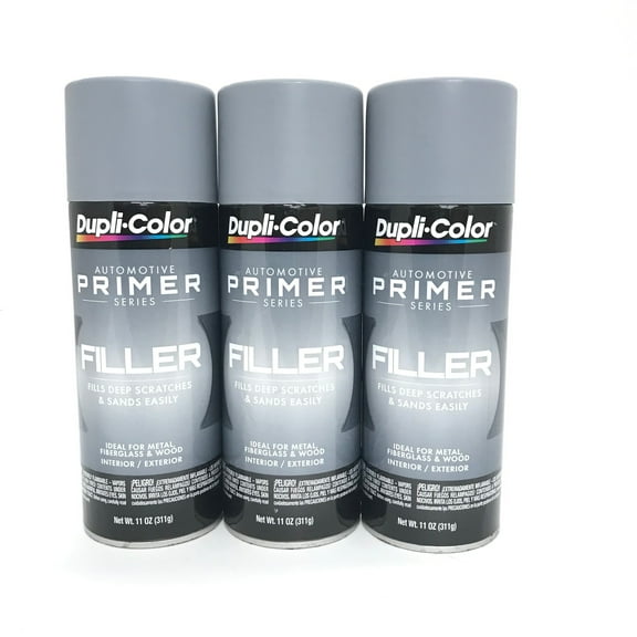 Duplicolor FP101-3 PACK Gray Filler Automotive Primer - 11 oz Aerosol Can