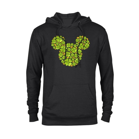 Disney Mickey Mouse Icon Lucky Shamrock St. Patrick’s Day - Pullover Hoodie for Adults - Customized-Black