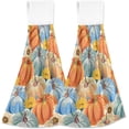 thumbnail image 2 of SKYSONIC 2 Pcs Hanging Hand Towels, Soft Absorbent Thanksgiving Pumpkin and Sunflower Towel for Kitchen Bathroom, 12"x17", 2 of 7