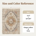 thumbnail image 3 of Roxstand Washable Area Rugs 5x7, Stain Resistant Lightweight Vintage Rugs for Living Room, Non Skid Farmhouse Bedroom Rugs(5'x7', Vintage01-Turmeric), 3 of 9