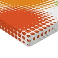 thumbnail image 2 of Ambesonne Orange Fitted Sheet, Colorful Half Tone Circles, Twin Size, Red Orange and Blue, 2 of 3