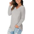 thumbnail image 4 of Vedolay Womens Long Sleeve T Shirts Print Tops Loose Blouse Casual Tee Shirts Tunic Grey,XL, 4 of 5