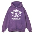 thumbnail image 5 of Sudadera con capucha para hombre, estilo retro, desgastada, con la bandera pirata de Oregón, Never Say Die Astoria, 100 % algodón, ropa informal, sudadera holgada, 5 of 5