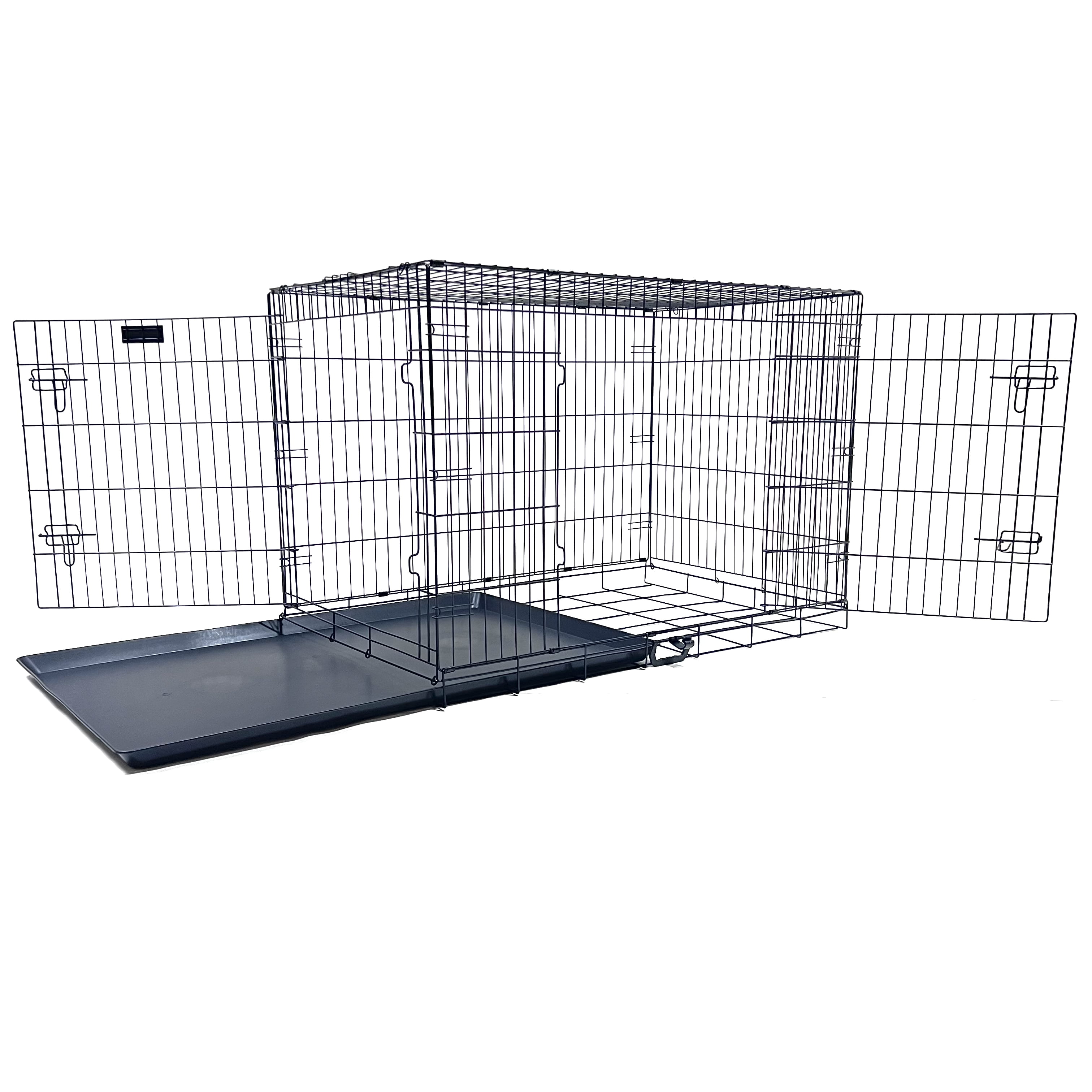 GODOHOME 42'' Collapsible Dog Crate Wire Pet Dog Crate with Double Doors