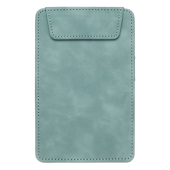 A5 PU Leather Clipboard, 4"x6" Business Magnetic Padfolio with Pen Holder Organizer Office Folder Writing Board, Cyan