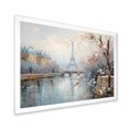 thumbnail image 2 of Designart "Winter Charm Parisian Eiffel Tower Views I" Cityscapes Framed Wall Art Decor - Industrial Blue Paris Entryway Framed Wall Art, 2 of 6