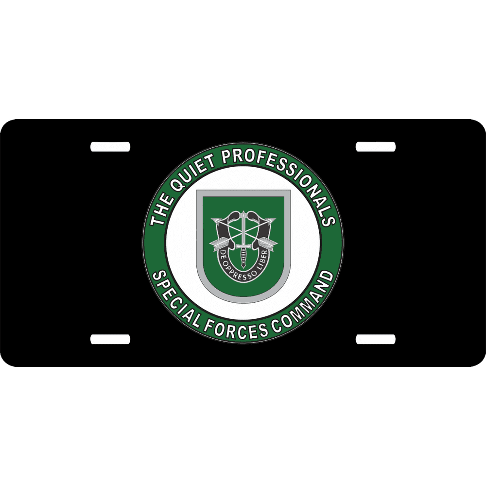 Special Forces Command Quiet Professionals License Plate