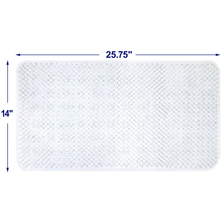 16 X 34 Textured Vinyl Non-Slip Adhesive Bathmat WHITE - Case of 6 Mats -  In Stock