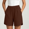 thumbnail image 2 of Bermuda Shorts for Women Ihhxva Elastic Waist Solid with Pockets Casual Pocket Loose Fit Summer Stretch Cotton Lightweight Travel Beach S-2XL, 2 of 8