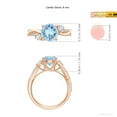 thumbnail image 5 of Angara Natural 1.6 Ct. Aquamarine with Diamond Side Stone Ring in 14K Rose Gold for Women (Ring Size: 3), 5 of 10
