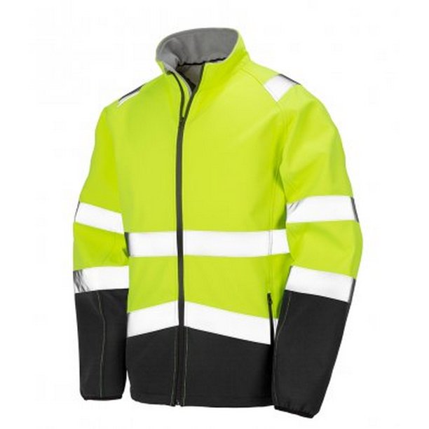 Result - Chaqueta reflectante SoftShell imprimible Safe-Guard para adultos (Amarillo Fluorescente/Negro) Result UTPC3379_fluorescentyellowblack