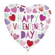 Foil Colorful Hearts Happy Valentine's Day Balloon, 18in