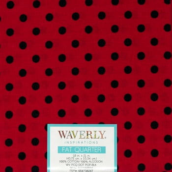 Waverly Inspirations Cotton 18" x 21"  Quarter Dot POP-BLACK Fabric, 1 Each