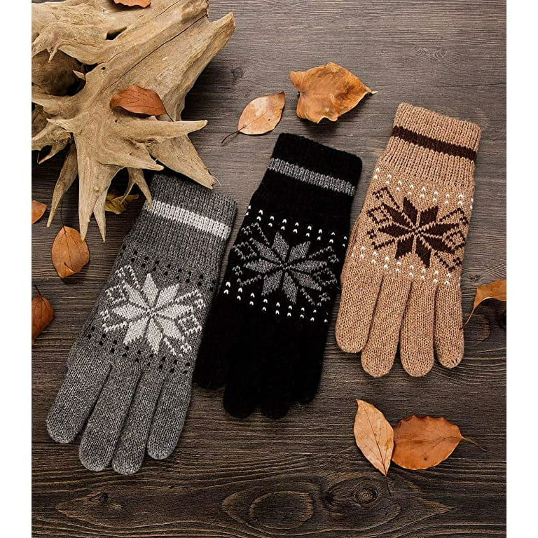 Thick knit gloves deals