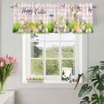 thumbnail image 3 of Valances for Windows Easter Egg Rabbit Sheep Rod Pocket Short Curtain for Bathroom Living Room Bedroom Meadow Daisy Herb Pink Plaid 1 Panel 54x18in, 3 of 9