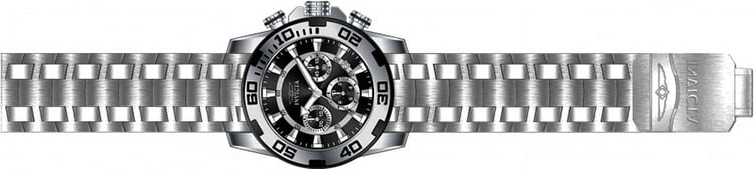 Invicta Men's 22318 Pro Diver Chronograph Black Dial Stainless Steel Bracelet Quartz Watch