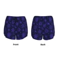 thumbnail image 3 of Hirioo purple flower Snowflake for Women's Double Layer Athletic Shorts High-Performance Gym Shorts with Inner Pocket, Elastic Waistband-X-Large, 3 of 7