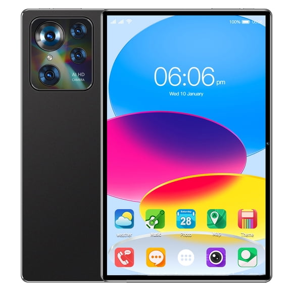 Pisexur Electrónica para Hombres Tableta Android de 10.1 Pulgadas con Bluetooth, WiFi 5G, Soporte para Tarjeta de Expansión y SIM, Comunicación de Voz HD para Aprendizaje, Juegos, Video, Oficina, Ele