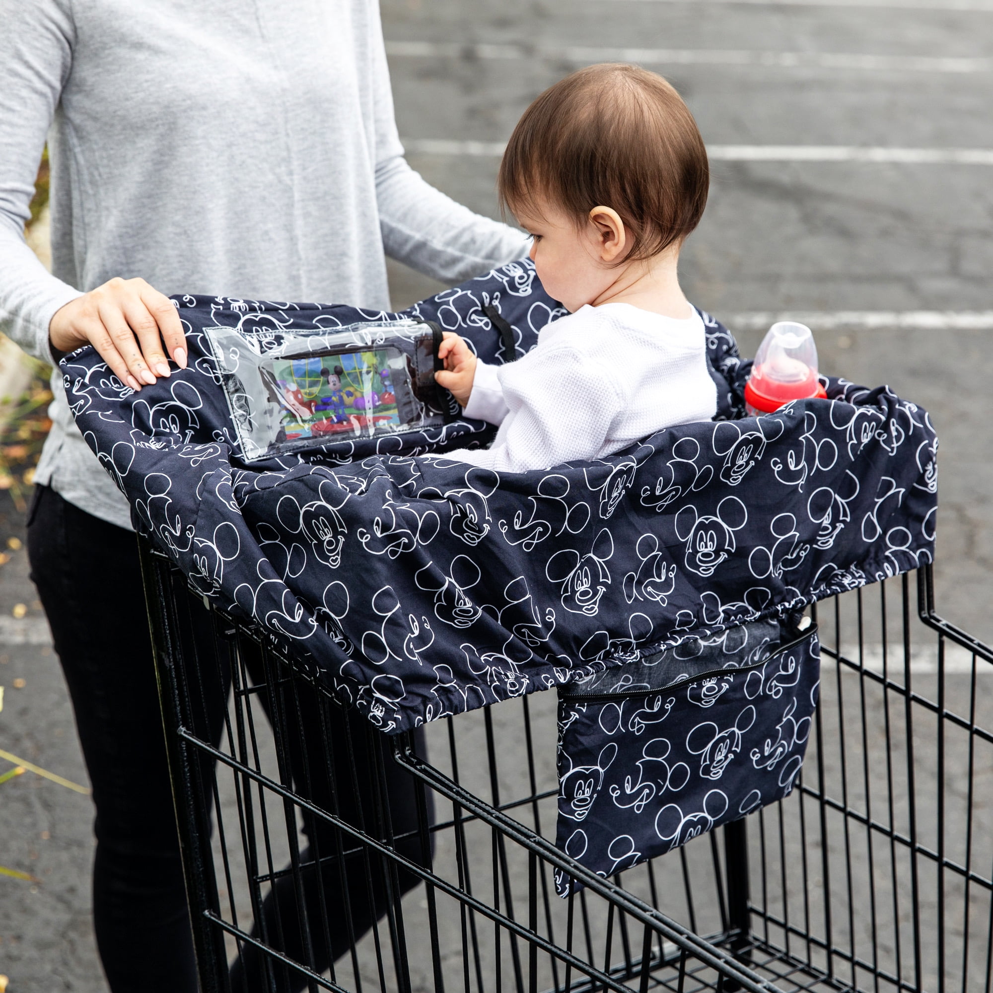 Disney Baby by J.L. Childress Shopping Cart & High Chair Cover - For Grocery Carts & Restaurants - Mickey Mouse Black
