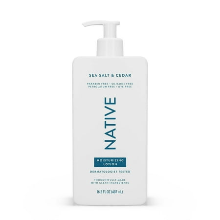 Native Moisturizing Hand & Body Lotion, Sea Salt & Cedar, Paraben Free, for Women and Men, 16.5 fl oz