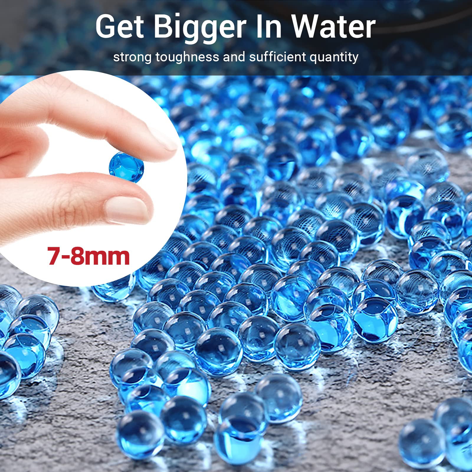 90000 Water Ball Beads Refill Ammo with Compressible Bottle 7-8mm