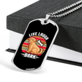 thumbnail image 3 of Live Rire Écorce Os Collier en Acier Inoxydable Ou 18k or Chien Tag 24" Chaîne, 3 of 8