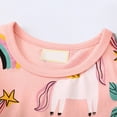 thumbnail image 2 of WIBACKER 2-7T Kids Girls Cotton Summer Dress Short Sleeve Crewneck Cartoon Rainbow Dinosaur Dresses, 2 of 8