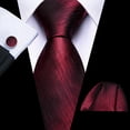 thumbnail image 3 of Set de Corbata Barry.Wang de Seda a Rayas 150 cm con Gemelos, 3 of 7
