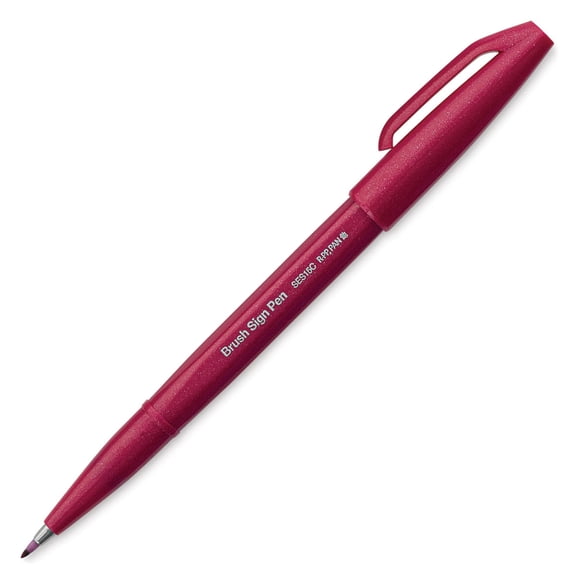 Pentel Arts Brush Tip Sign Pen - Burgundy