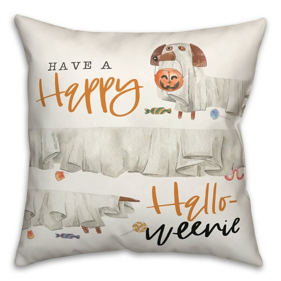 Creative Products Happy Halloweenie 16 x 16 Spun Poly Pillow