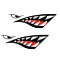 thumbnail image 1 of 2x Calcomanías de Boca de Tiburón Pesca Canoa Kayak Accesorios Gráficos, 1 of 2
