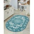 thumbnail image 6 of Unique Loom Richmond Collection Area Rug - Medallion (5' 3" x 8' Oval Turquoise/Ivory), 6 of 6