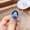J364 Ring, variant on Copper Geometric Ring For Women With Simulated Dark Blue Zircon Round Jewelry Simple Copper Ring For Daily Use
