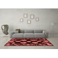 thumbnail image 3 of Ahgly Company Machine Washable Indoor Round Abstract Red Modern Area Rugs, 3' Round, 3 of 4