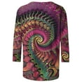 thumbnail image 4 of Xdegoge Womens Mardi Gras Tops Plus Size Crewnceck 3/4 Sleeve Top Luminous Casual Pullover Dazzling Neon Carnival Outfit, 4 of 7