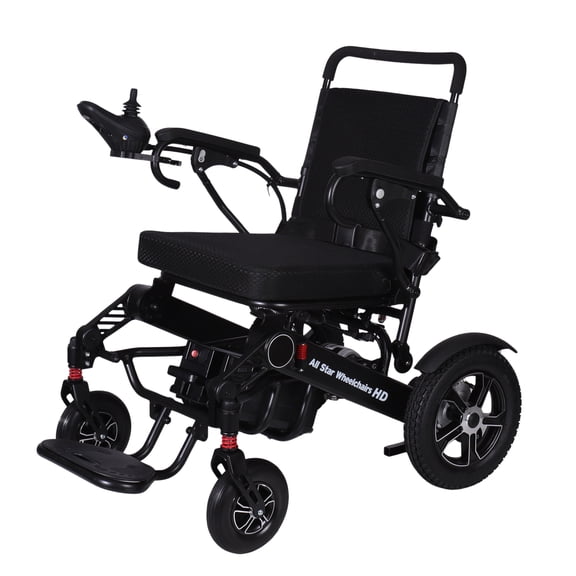 All Star Wheelchairs Heavy Duty Electric Wheelchair Lightweight and Portable Weighs 60lbs, 450lbs Weight Capacity, All Terrain Motorized Wheelchair For Seniors TSA Approved