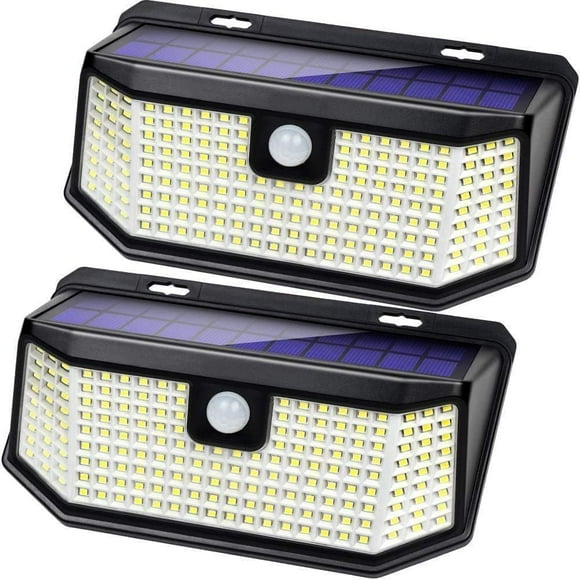 Aootek Lumières Solaires Extérieures 182 LEDs 2500Lm Capteur de Mouvement Solaire IP65 Étanche avec Grand Angle pour Patio Jardin Garage Porte avant (Lot de 2)