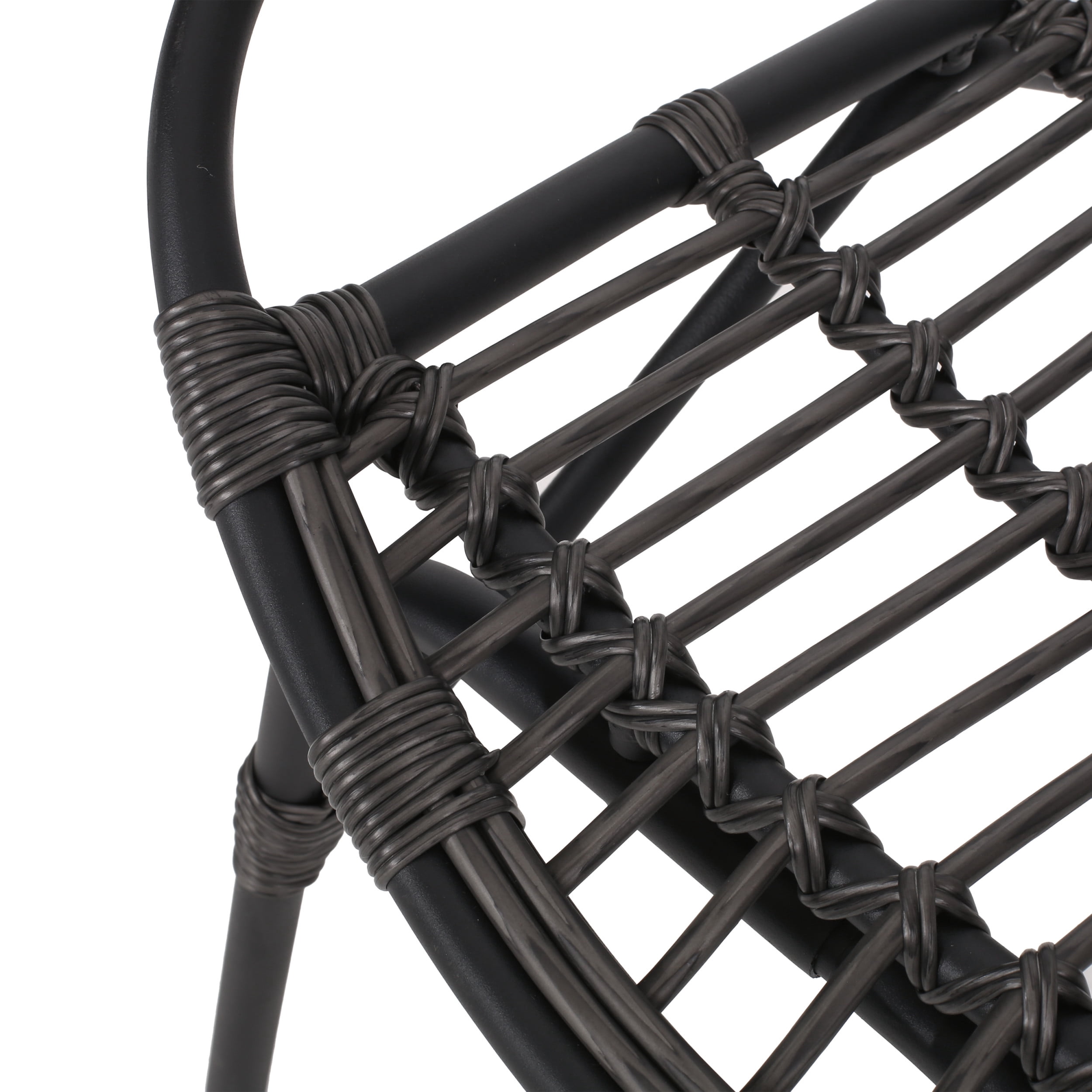 Kairo Wicker Outdoor Accent Chairs, Set of 2, Dark Gray