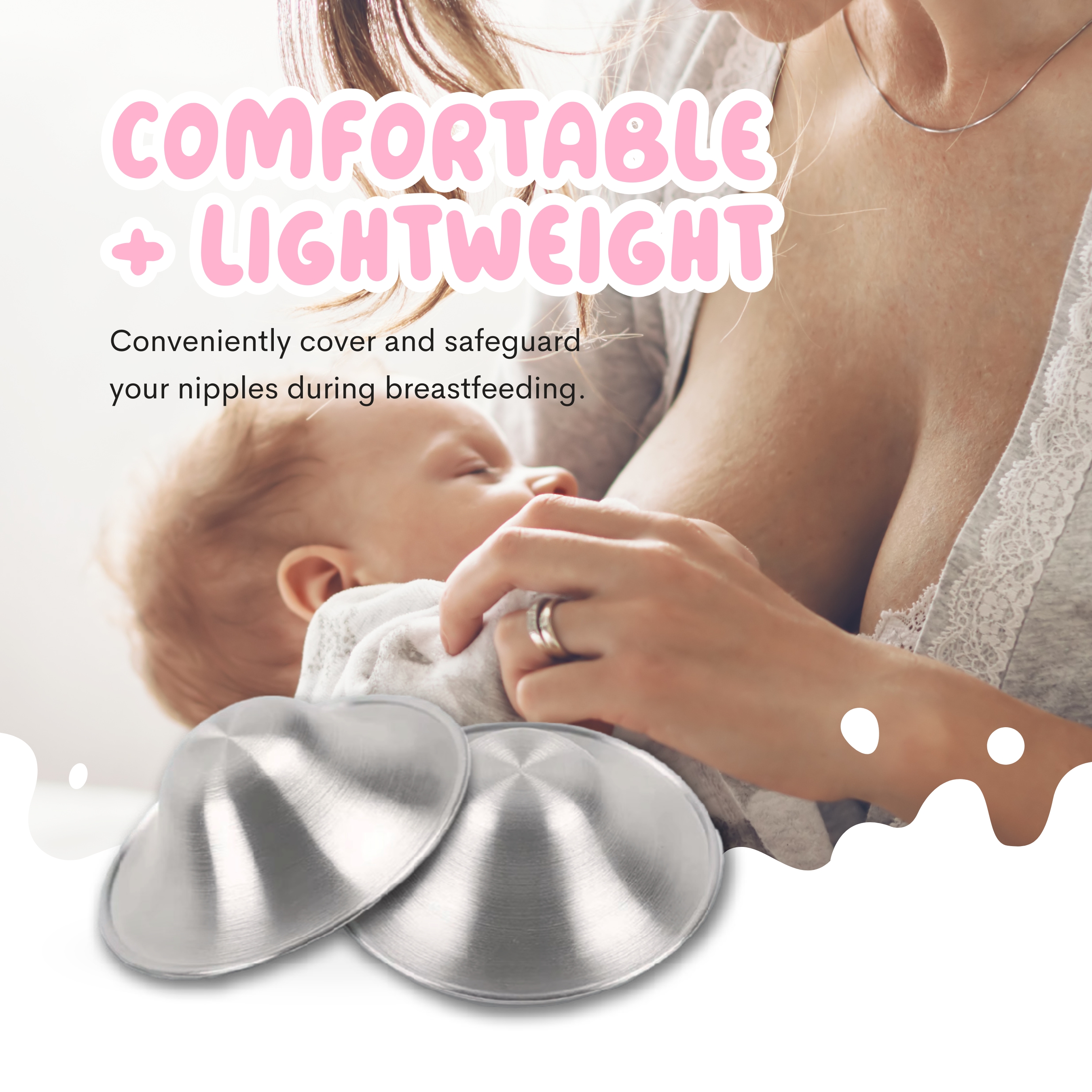 The Midwife Mumma 999 Silver Nursing Cups for Breastfeeding Essential, Regular Size Design