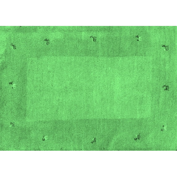 Ahgly Company Indoor Rectangle Abstract Emerald Green Contemporary Area Rugs, 8' x 10'