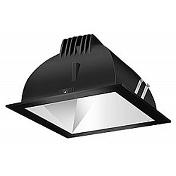 RAB Lighting FINISHING SC 6in SQUARE 3000K LED 80 DEGREES MATTE SILVER CONE BLACK RING NC TRIM MODULE DOWNLIGHT