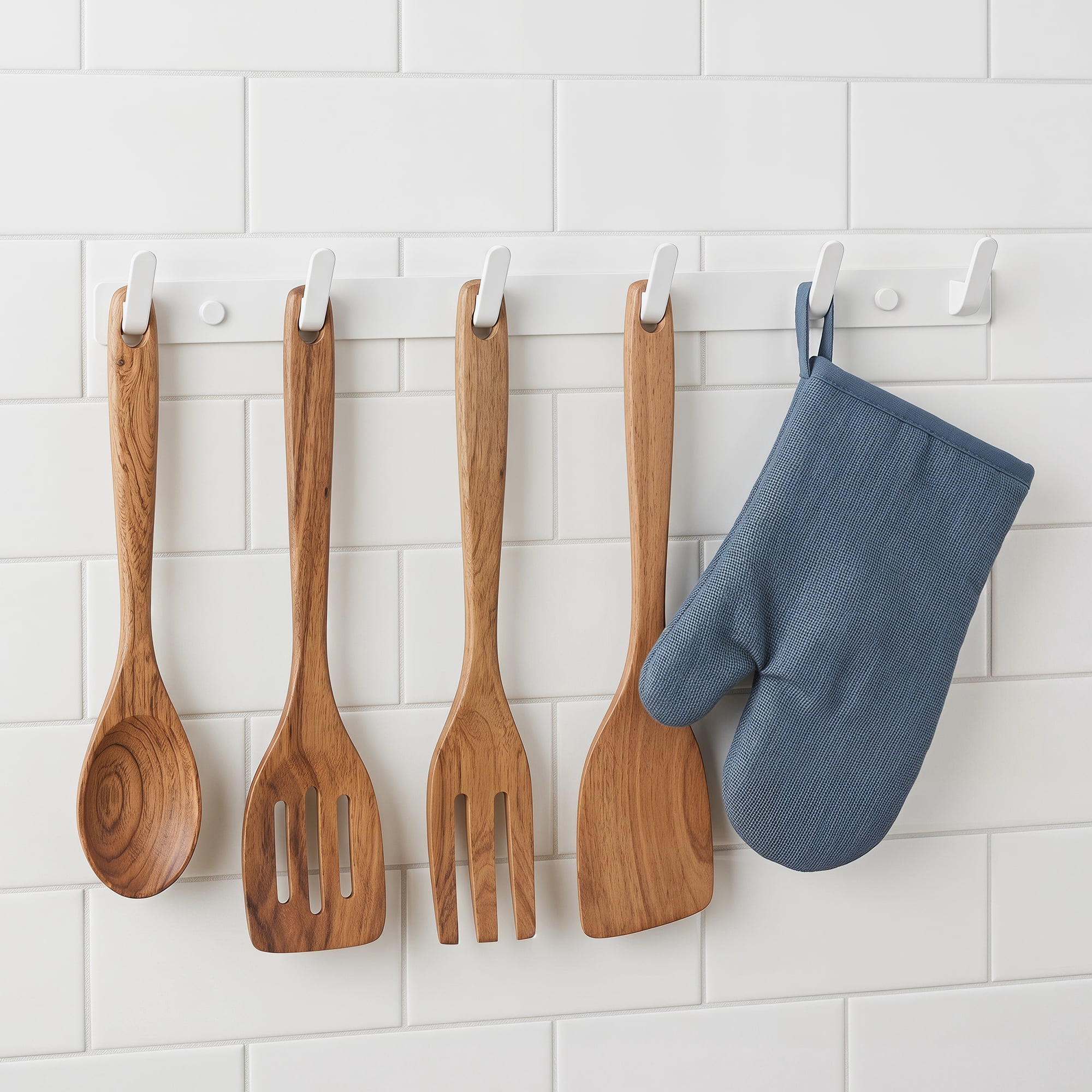 Unique Bargains Coat Rack Wall Mount for Entryway Bathroom Bedroom White 6 Hooks