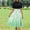 A_Green, variant on Women's Gradient Print Mock Neck Midi Dress Tie Waist Short Sleeve Flowy Sundress Elegant Summer Casual & Party Dress Green M