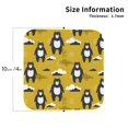 thumbnail image 2 of Leather Coasters with Heat-resistant for Drinks, Cartoon bear yellow Cup Coasters Cup Pad Mat for Tabletop Protection, Coffee Table, Office Desk and Housewarming Gift, 2 of 5