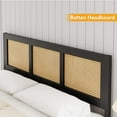 thumbnail image 6 of Full/Queen/King Size Bed Frame with Headboard, Bohemian Rattan Platform Bed Frame with Strong Metal Slats Support, No Box Spring Needed, Noise-Free Design, 6 of 7