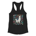 thumbnail image 3 of Cute Llama With Flowers Racerback Tank Women -Image by Shutterstock, Female Small, 3 of 4